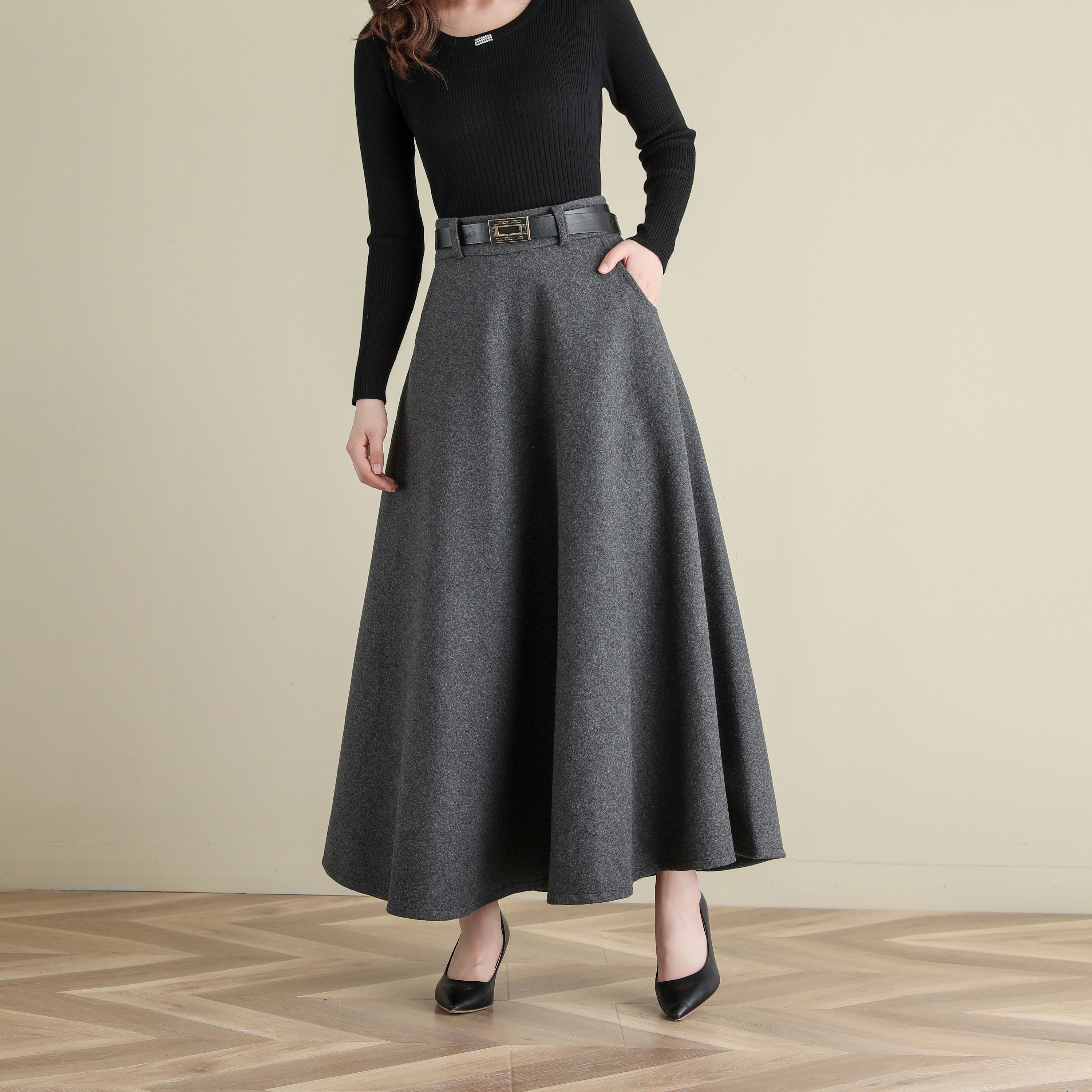 plus size winter maxi skirts