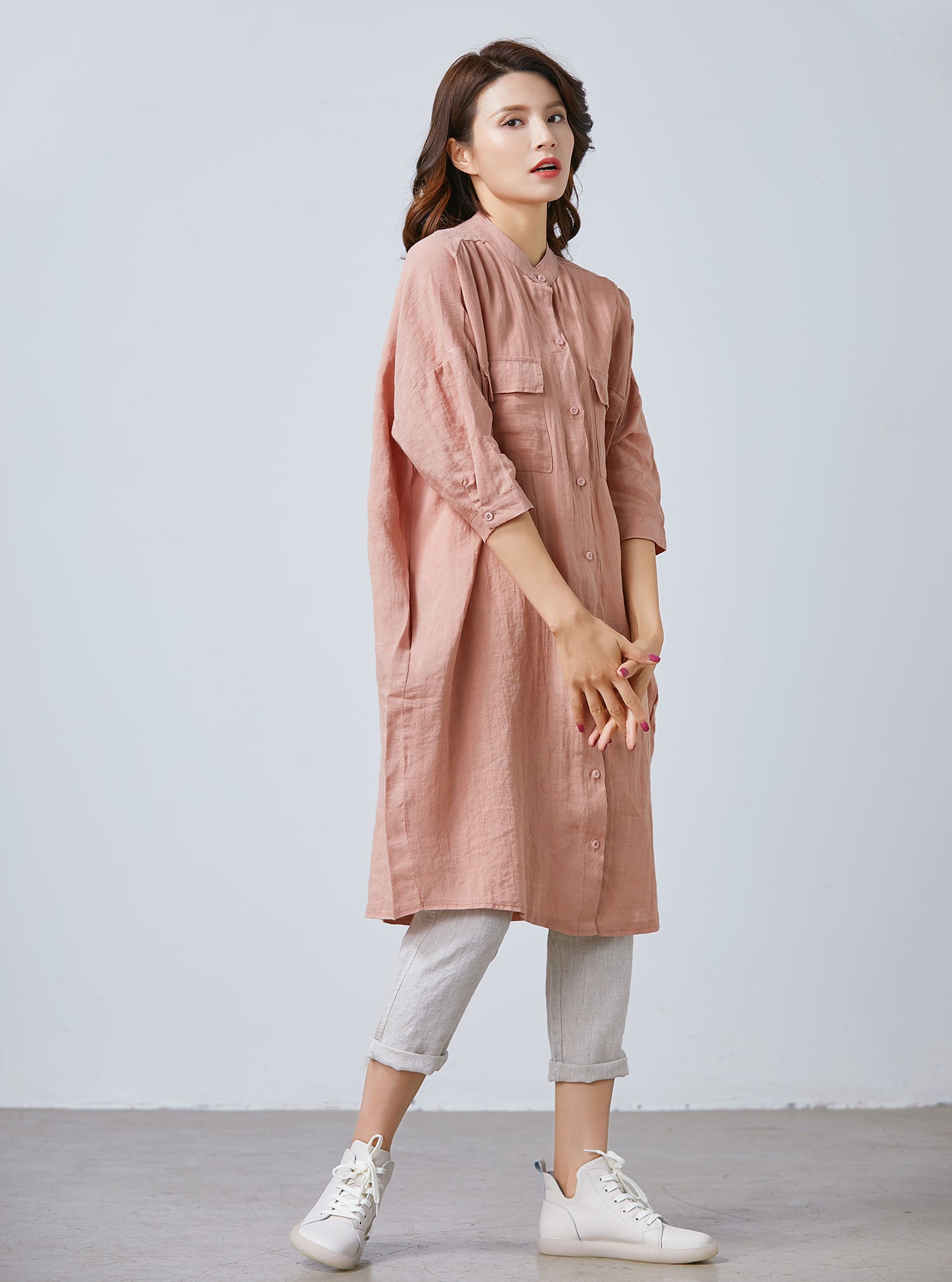 Linen shirt dress Long linen shirt Oversized long sleeve Etsy