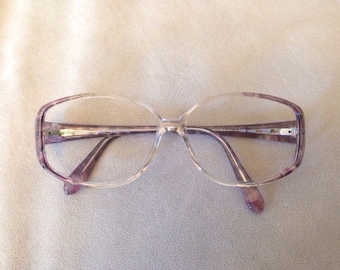 Tura plum & clear eyeglasses sunglasses frames Made in Israel 56-13-135