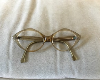 Liberty unique clear cateye eyeglasses frames vintage 1960's