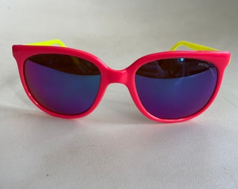 1980's Bolle Spectra Acrylex Neon Pink & Neon Yellow sunglasses rare Vintage Bolle Sunglasses Mens Sunglasses Womens Sunglasses Light-weight