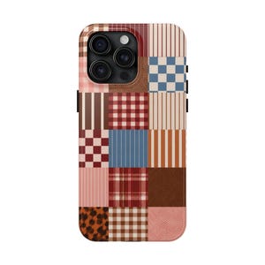 Patchwork Plaid Phone Case | Patchwork iPhone Case, Checkerboard Pattern Bild 8
