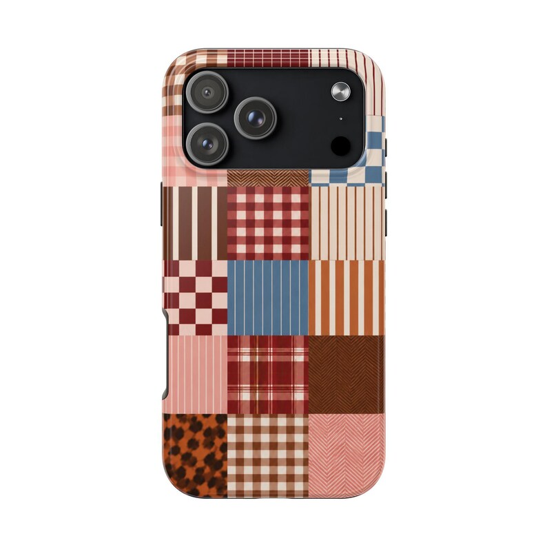 Patchwork Plaid Phone Case | Patchwork iPhone Case, Checkerboard Pattern Bild 3