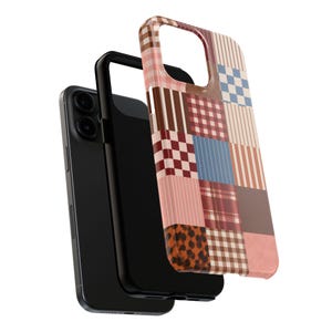 Patchwork Plaid Phone Case | Patchwork iPhone Case, Checkerboard Pattern Bild 10