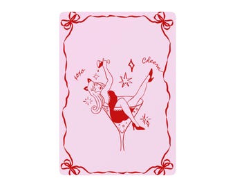 Pinup Martini Girl Pokerspelkort | Vintage Casinokortlek