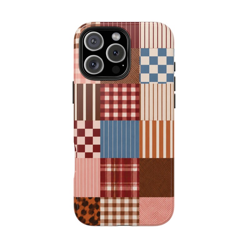 Patchwork Plaid Phone Case | Patchwork iPhone Case, Checkerboard Pattern Bild 5