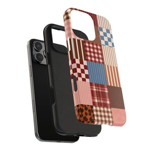 Patchwork Plaid Phone Case | Patchwork iPhone Case, Checkerboard Pattern Bild 7