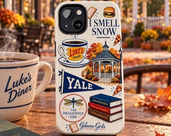 Gilmore Girls Collage – Robuste Handyhülle | Luke's Diner, Yale, Dragonfly Inn