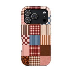 Patchwork Plaid Phone Case | Patchwork iPhone Case, Checkerboard Pattern
