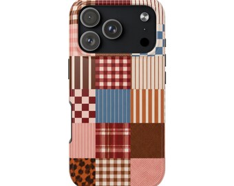 Patchwork Plaid Phone Case | Patchwork iPhone Case, Checkerboard Pattern