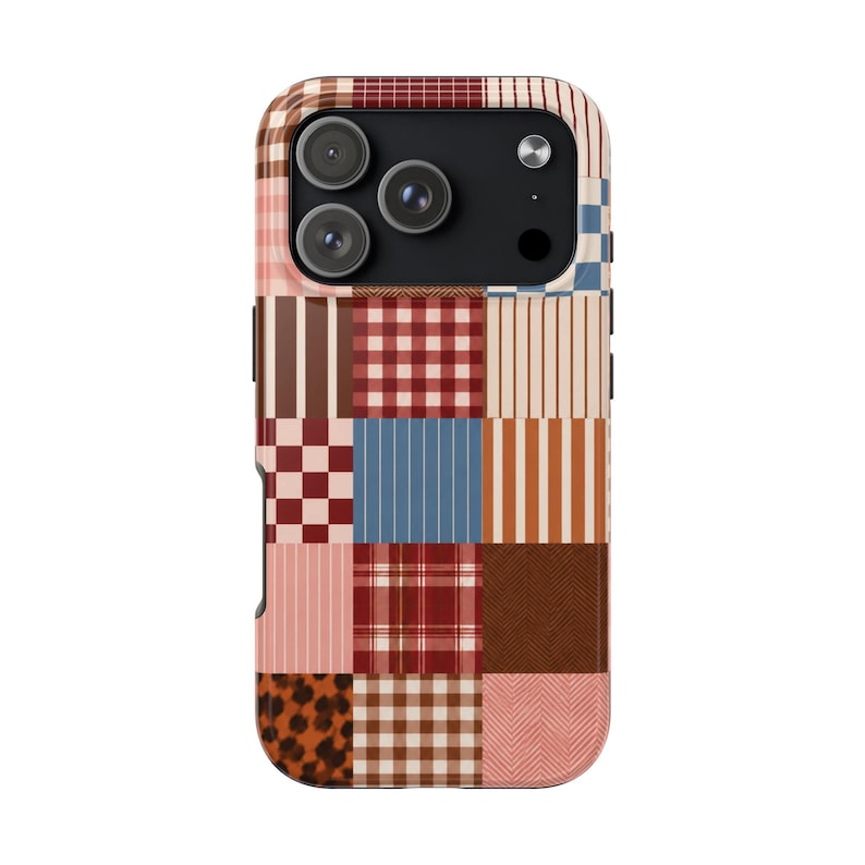 Patchwork Plaid Phone Case | Patchwork iPhone Case, Checkerboard Pattern Bild 1