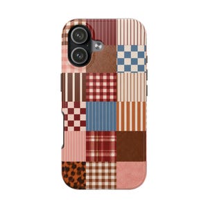 Patchwork Plaid Phone Case | Patchwork iPhone Case, Checkerboard Pattern Bild 4