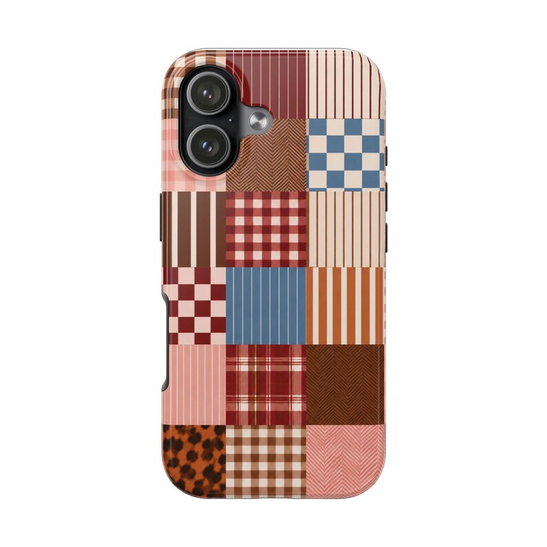 Patchwork Plaid Phone Case | Patchwork iPhone Case, Checkerboard Pattern Bild 4