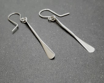 Silver, simple dangling earring