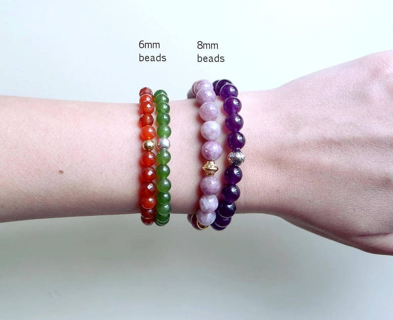 Blue /& Black Agate Bracelet Gold Plated Bead Natural Gemstone Jewelry Unisex Stacking Stretch Bracelet 8mm Beads Throat Chakra