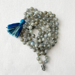 Hand knotted Labradorite Ganesh Mala Hand knotted Labradorite Ganesh Mala