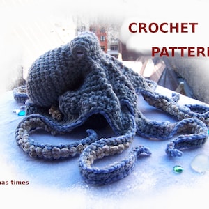 Crochet Pattern Realistic Octopus-Amigurumi Pattern Octopus-Stuffed Octopus and Crochet Stone-Amigurumi Octopus-Octopus Softie-Toy Octopus image 3