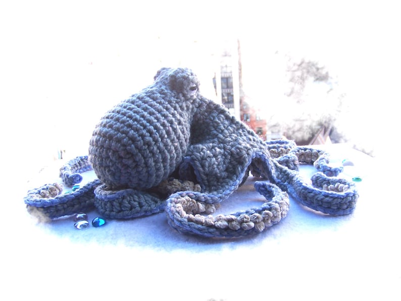 Crochet Pattern Realistic Octopus-Amigurumi Pattern Octopus-Stuffed Octopus and Crochet Stone-Amigurumi Octopus-Octopus Softie-Toy Octopus image 9