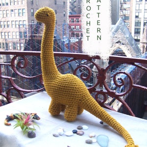 Dinosaur Crochet Pattern-No Sew Crochet Pattern-Crochet Brontosaurus-Amigurumi Dinosaur-Amigurumi Brontosaurus-Stuffed Dinosaur