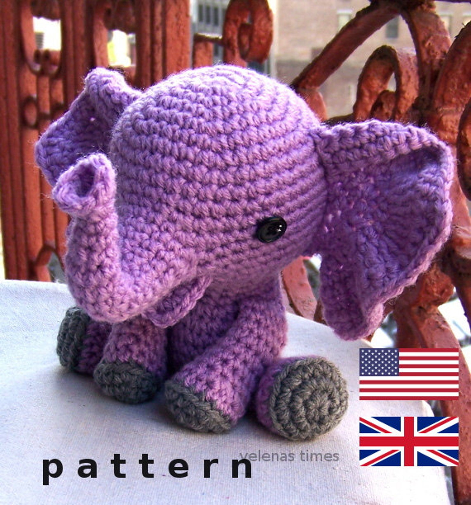 Baby Elephantinstant Download Crochet Patterntoy Etsy