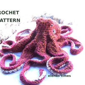 Crochet Pattern Realistic Octopus-Amigurumi Pattern Octopus-Stuffed Octopus and Crochet Stone-Amigurumi Octopus-Octopus Softie-Toy Octopus