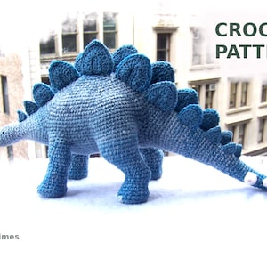 Realistic Stegosaurus Crochet Pattern-Minimal Sewing Dinosaur Crochet Pattern-Amigurumi Dinosaur-Amigurumi Stegosaurus-Stuffed Dinosaur
