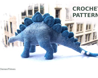 Realistic Stegosaurus Crochet Pattern-Minimal Sewing Dinosaur Crochet Pattern-Amigurumi Dinosaur-Amigurumi Stegosaurus-Stuffed Dinosaur