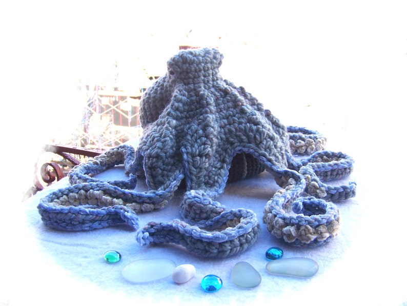 Crochet Pattern Realistic Octopus-Amigurumi Pattern Octopus-Stuffed Octopus and Crochet Stone-Amigurumi Octopus-Octopus Softie-Toy Octopus image 5