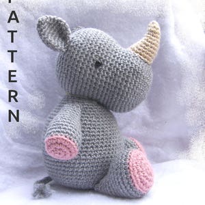 Cuddly Baby Rhino-Instant Download Crochet Pattern-Soft Toy Rhino-Amigurumi Rhino-DIY Crochet Toy-Stuffed Toy Animal-Cuddly Rhino Pattern