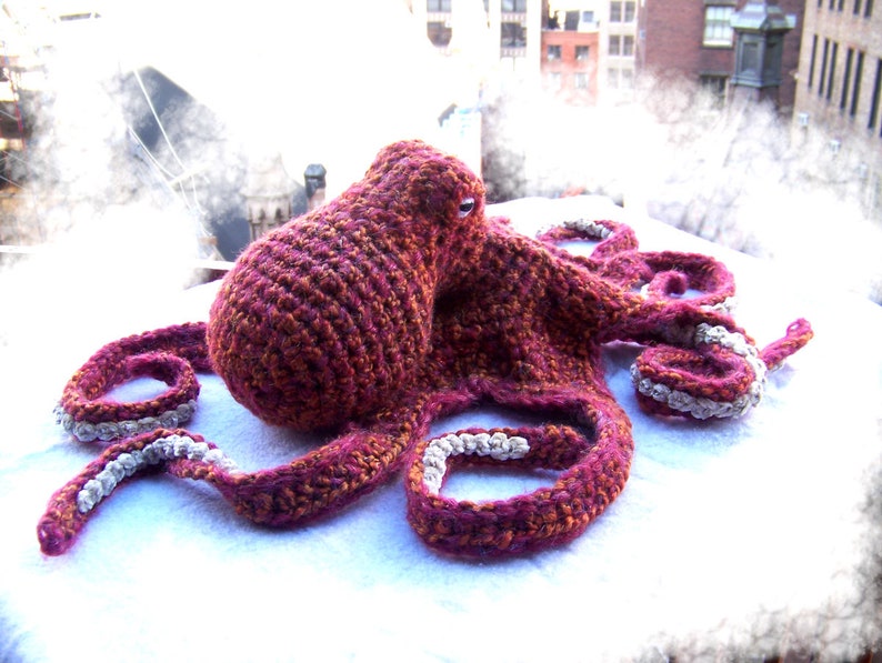 Crochet Pattern Realistic Octopus-Amigurumi Pattern Octopus-Stuffed Octopus and Crochet Stone-Amigurumi Octopus-Octopus Softie-Toy Octopus image 6