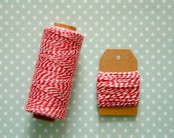 Baker Twine cotton twine *Red-White* 10m