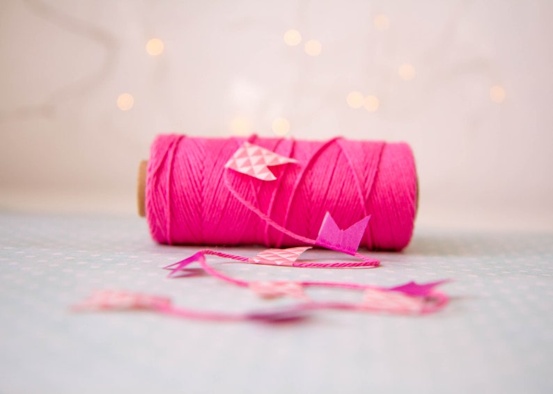 Pink fuchsia string for decoration, packaging 10m image 9