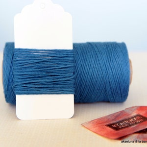 Blått snöre - denim - 10 m, 1 mm tjockt