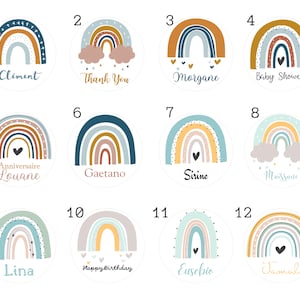 Etiquettes personnalisées et fil de lin au choix, étiquettes en papier ou stickers Lot de 12