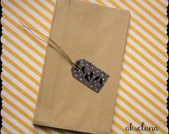 10 brown kraft paper bags 5,11" x 6,88" ( made in Germany) lace cutout