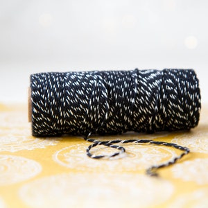 Metallic Black and Silver Twine 10m image 4