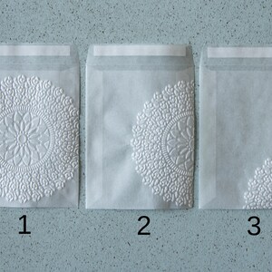 Sachets transparents motif rosace pour le mariage Lot de 10