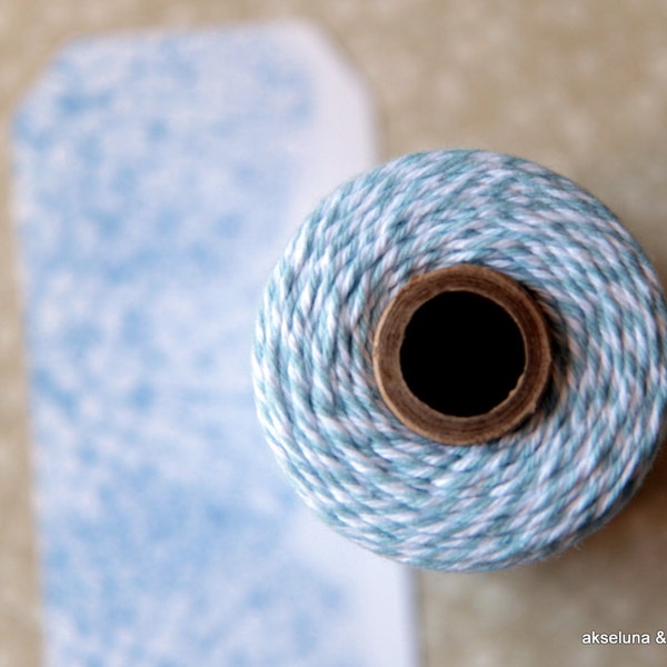 Ficelle Baker's Twine bleu délavé, ficelle coton décorative 10m