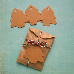 Etiquetas de abeto, árbol de Navidad, etiquetas kraft Lote de 10, 20 o 40