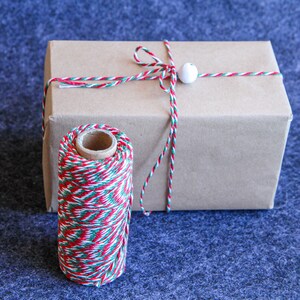 Baker Twine vermelho / verde / branco fio especial de Natal 10 m