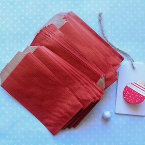 Bolsas kraft rojas, mini bolsas navideñas, calendario de adviento