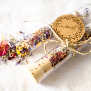 Eprouvettes de fleurs séchées pour cadeaux invités, mariage, baptême image 2