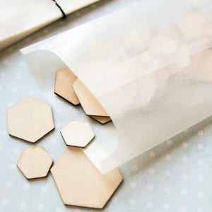 Sachets glassine lot de 50, pochettes cristal pour cérémonies, photos, timbres