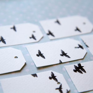 Etiquettes imprimées motif oiseaux pour cadeaux, mariage, baptême