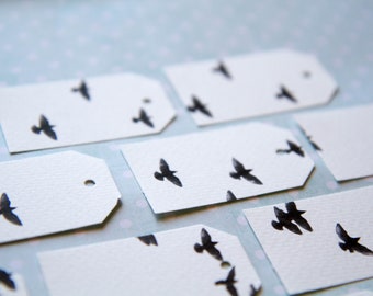 Birds printed labels for gifts, weddings, baptisms...