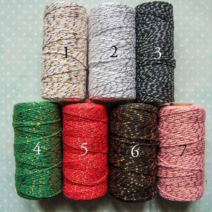 Ficelle brillante au choix pour mariage, baptême, Noël 10 m