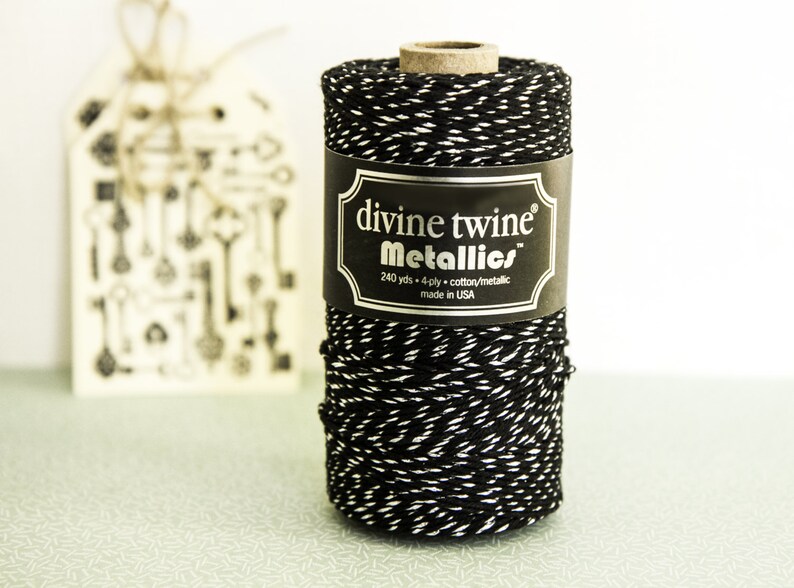 Metallic Black and Silver Twine 10m image 3