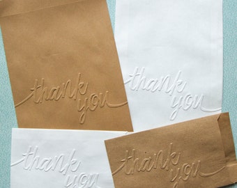 Gift bag embossed "Thank you"  Pack of 10