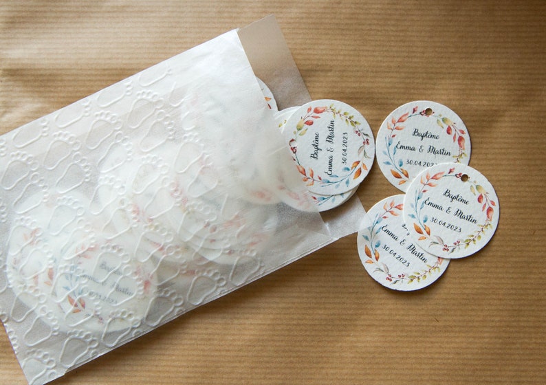 Etiquettes personnalisées et fil de lin au choix, étiquettes en papier ou stickers Lot de 12 image 5