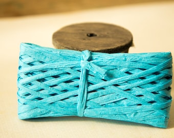 Paper string (raffia) blue 20m / thickness about 5mm